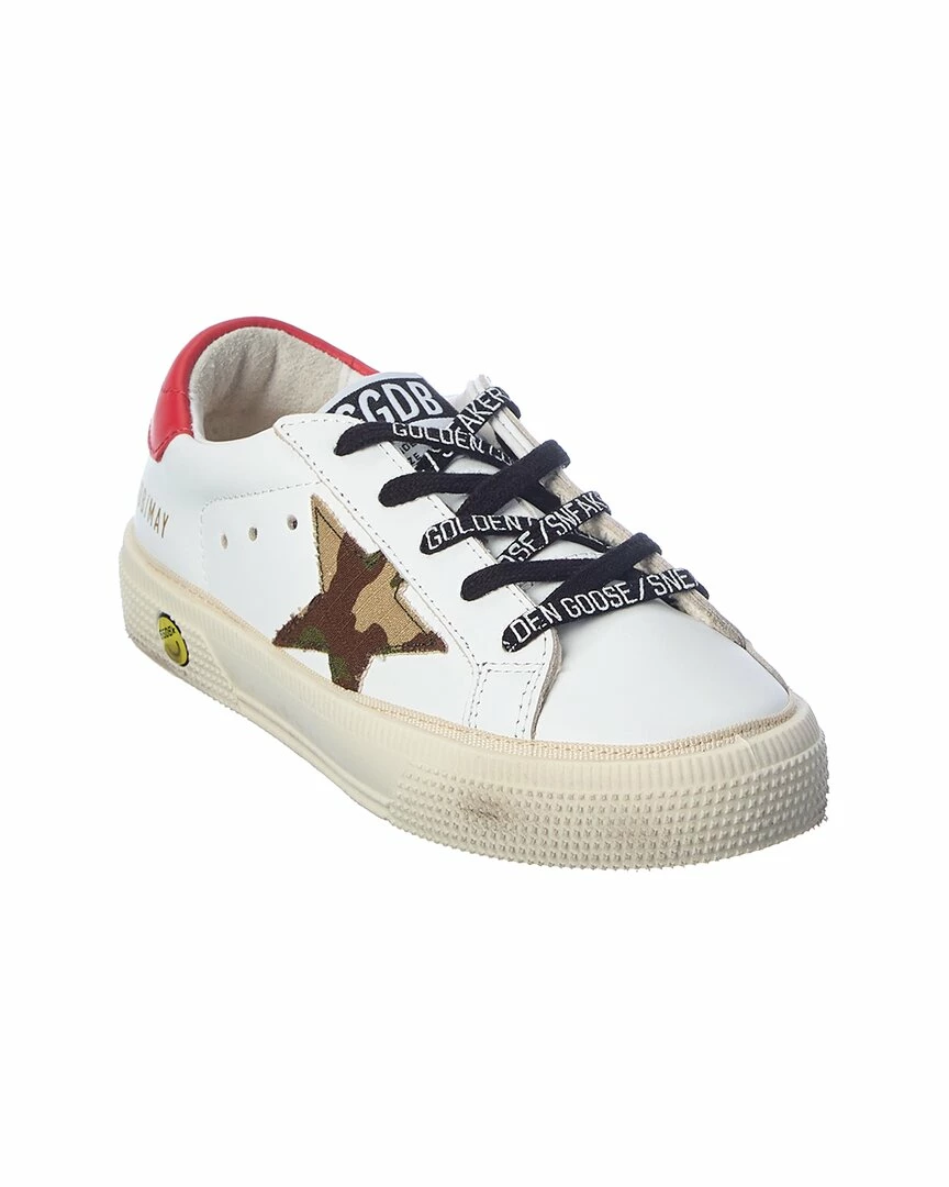 kids Golden Goose May Leather Sneaker