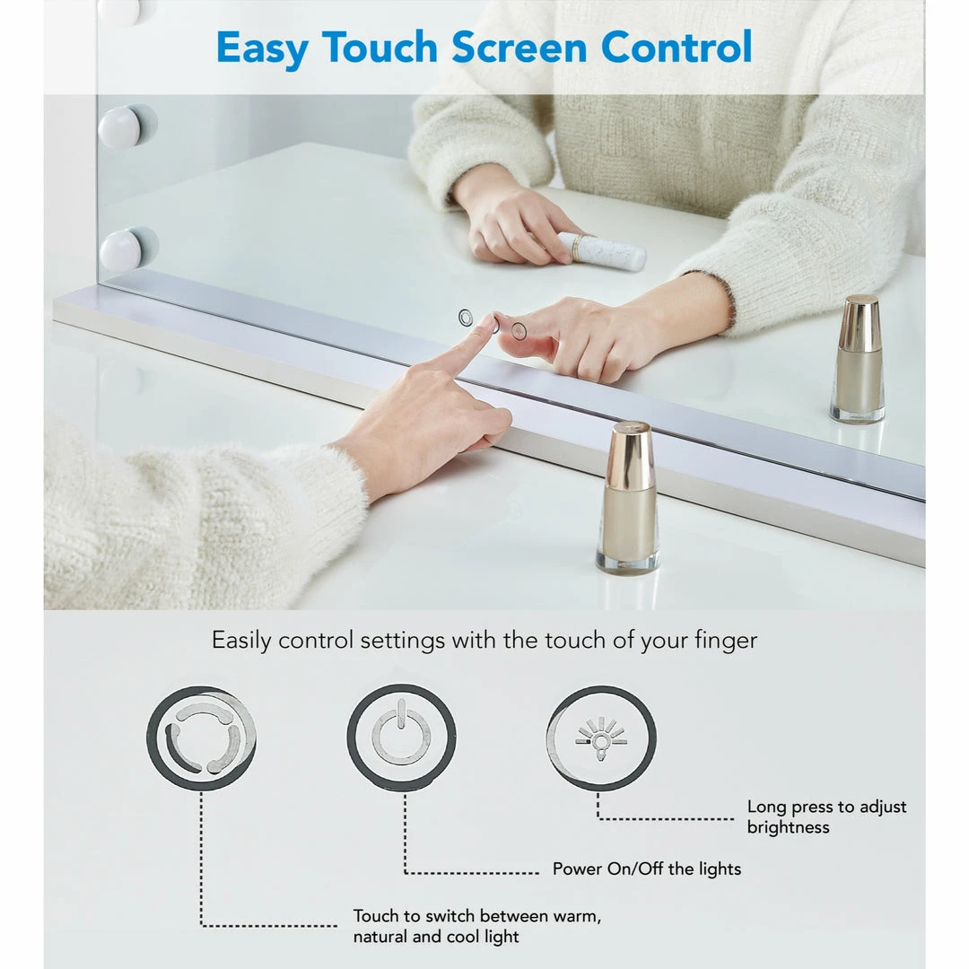 Inspired Home Maryann Vanity Makeup Mirror - Image 4