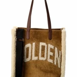 women Golden Goose California North-South Suede & Shearling Tote