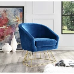 Inspired HomeAdalene Velvet Accent Chair
