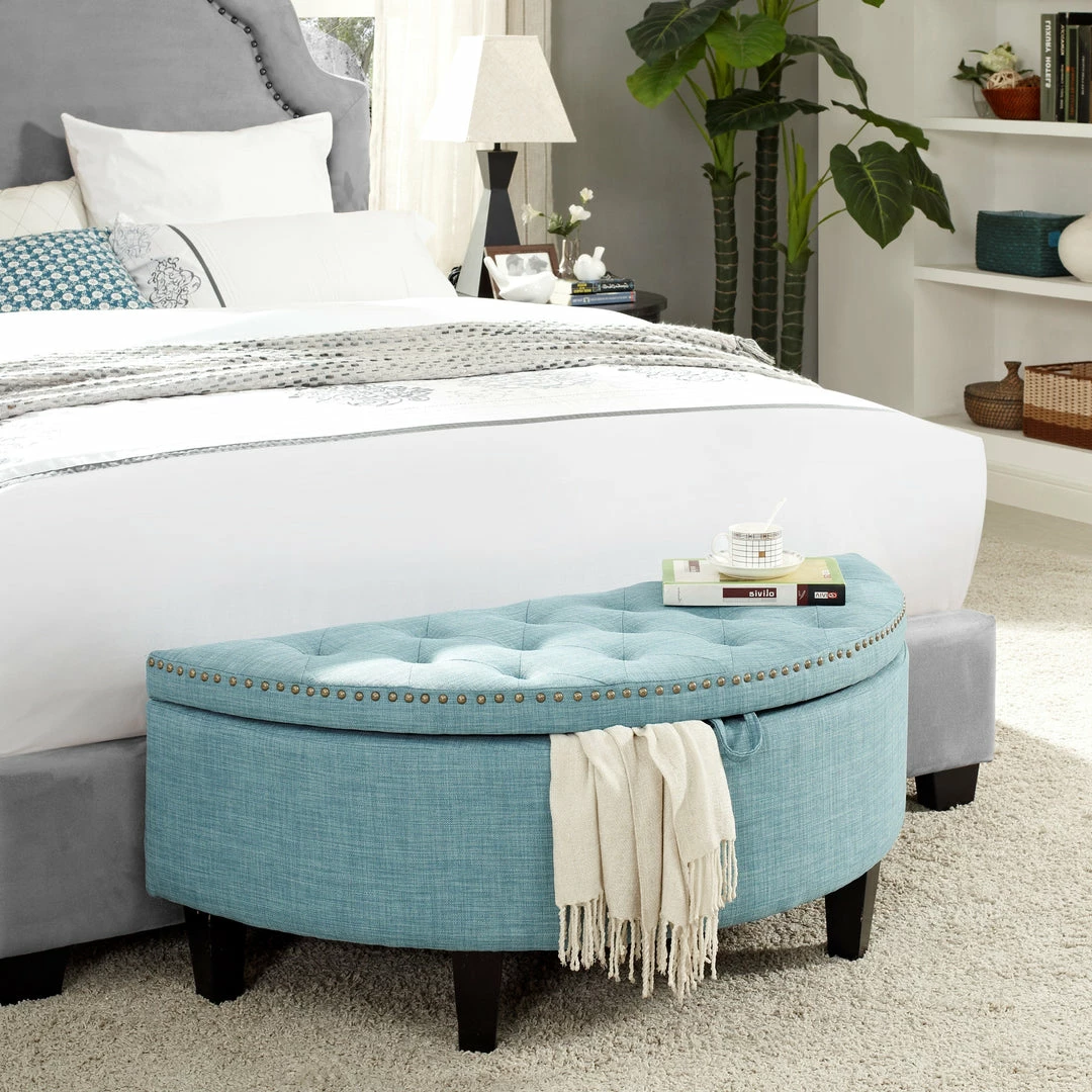 Inspired Home Leandra Storage Ottoman - Image 7