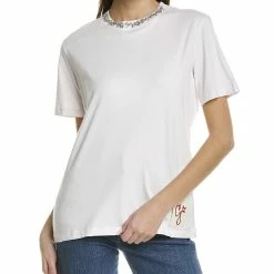 women Golden Goose Cabochon Crystal T-Shirt