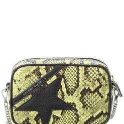 women Golden Goose Star Mini Snake-Embossed Leather Crossbody