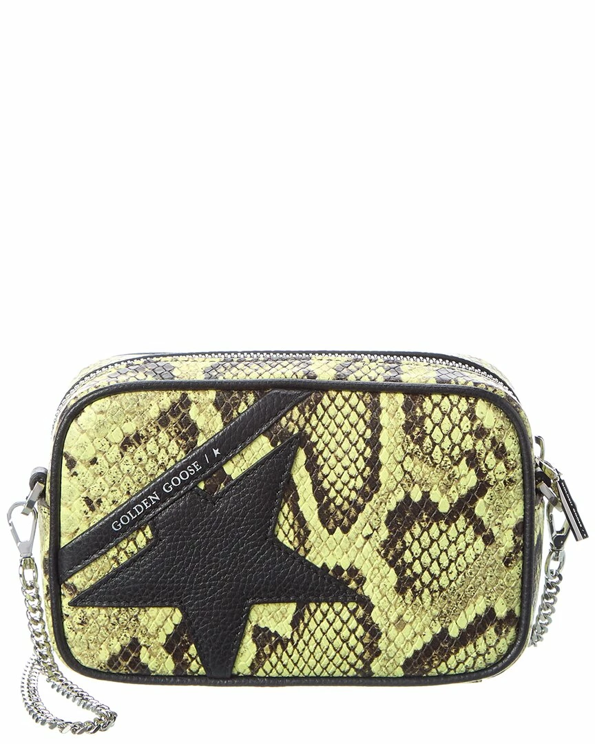 women Golden Goose Star Mini Snake-Embossed Leather Crossbody