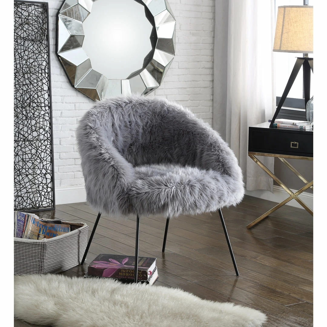 Inspired HomeAna Fur Chair - Image 7
