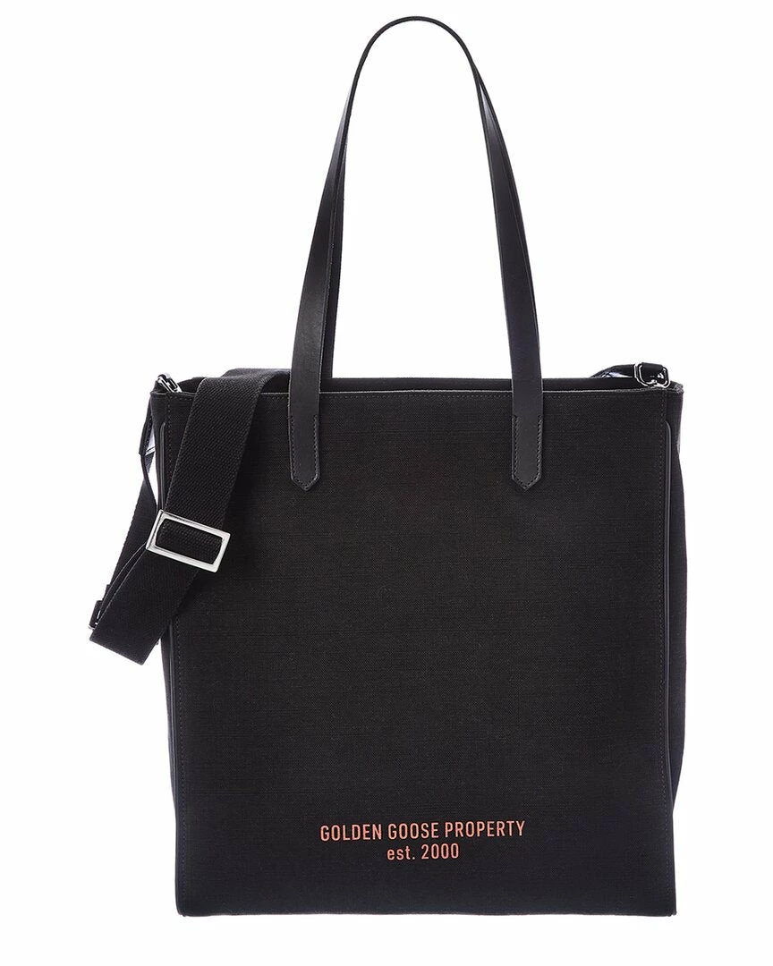 women Golden Goose Logo Canvas & Leather Tote