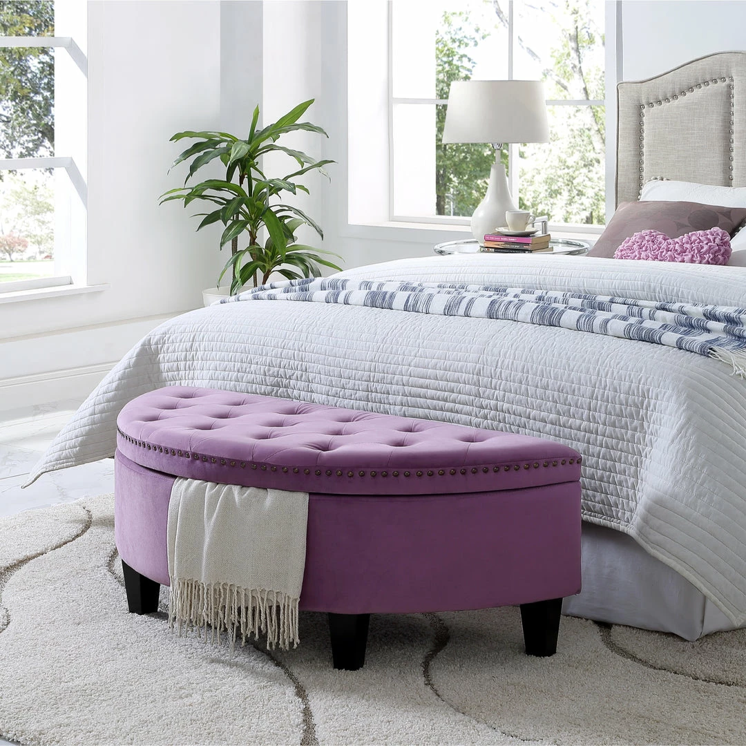 Inspired Home Leandra Storage Ottoman - Image 10