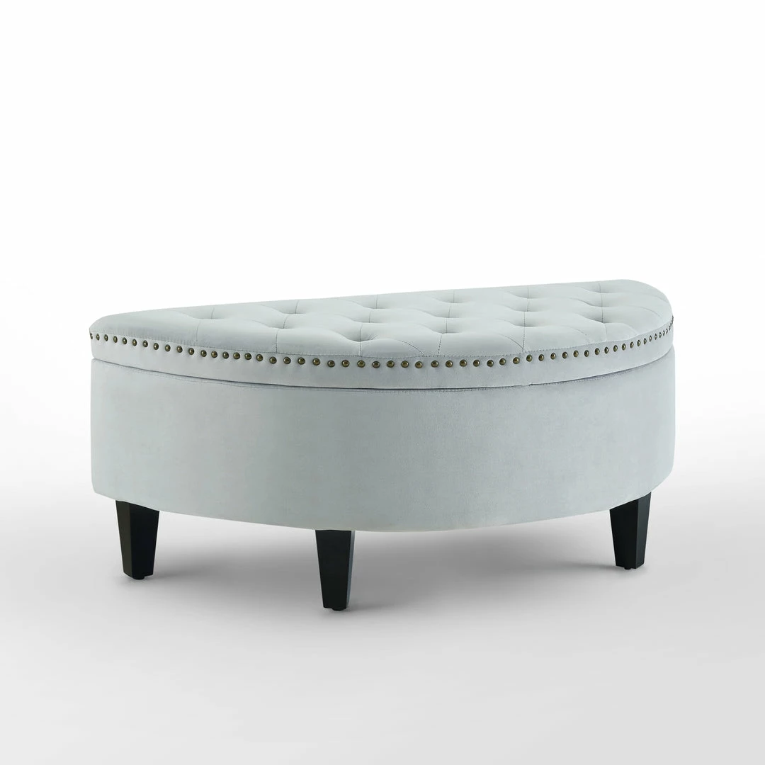 Inspired Home Leandra Storage Ottoman - Image 2