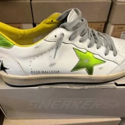 Golden Goose men Laminated Star in White/Lime