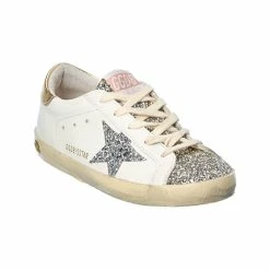 kids Golden Goose Superstar Glitter & Leather Sneaker