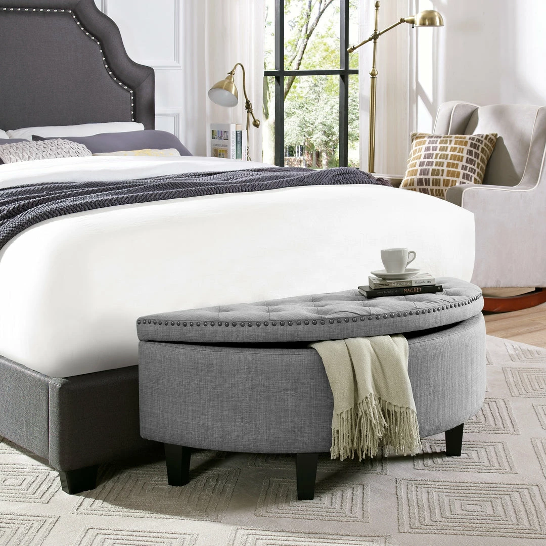 Inspired Home Leandra Storage Ottoman - Image 9