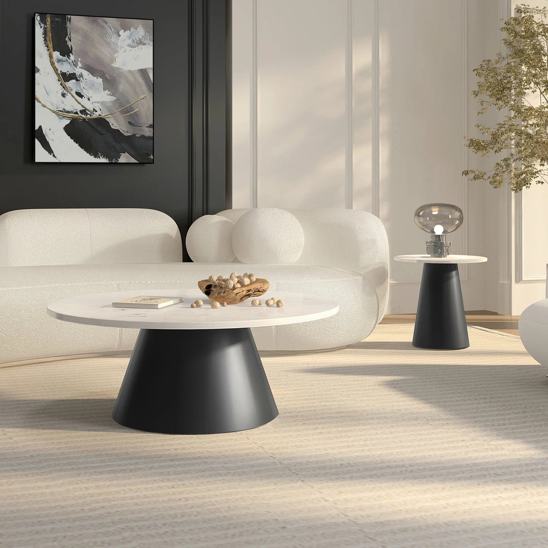 Inspired Home - Kolin Marble Side Table - Image 3