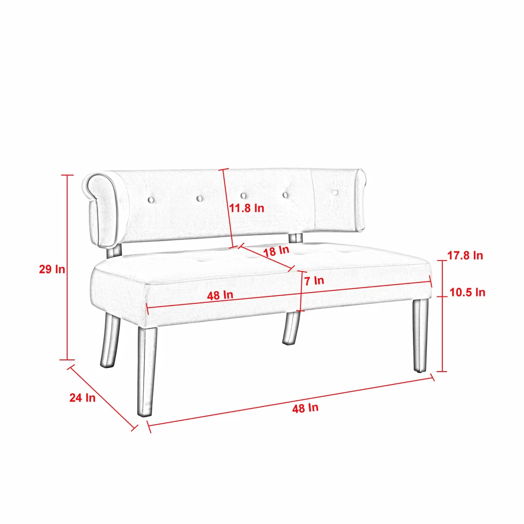 Inspired Home Livia Bench - Image 6