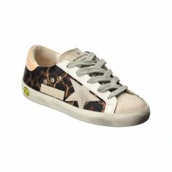 kids Golden Goose Superstar Leather & Suede-Trim Sneaker