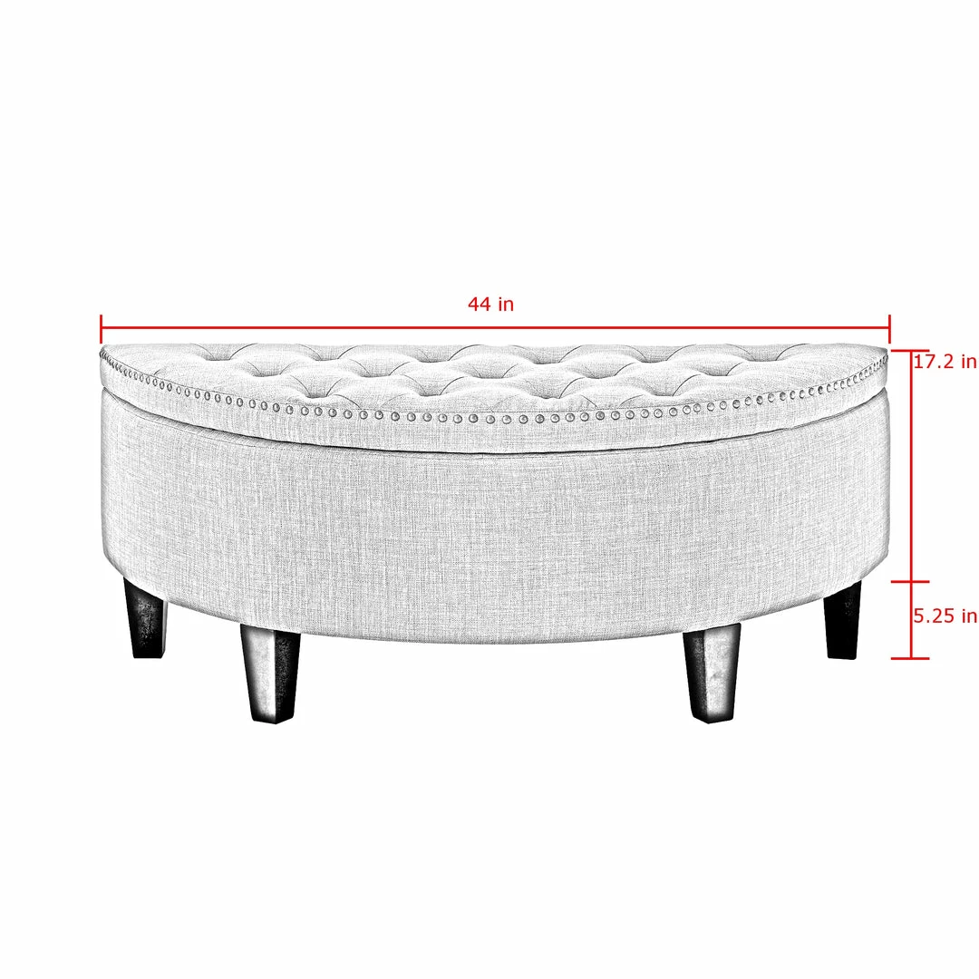 Inspired Home Leandra Storage Ottoman - Image 6