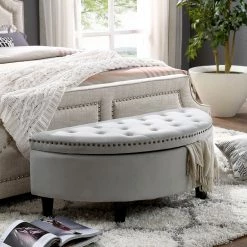 Inspired Home Leandra Storage Ottoman