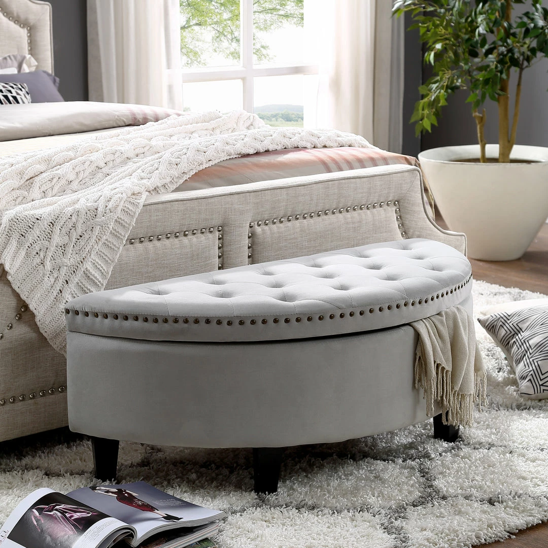 Inspired Home Leandra Storage Ottoman