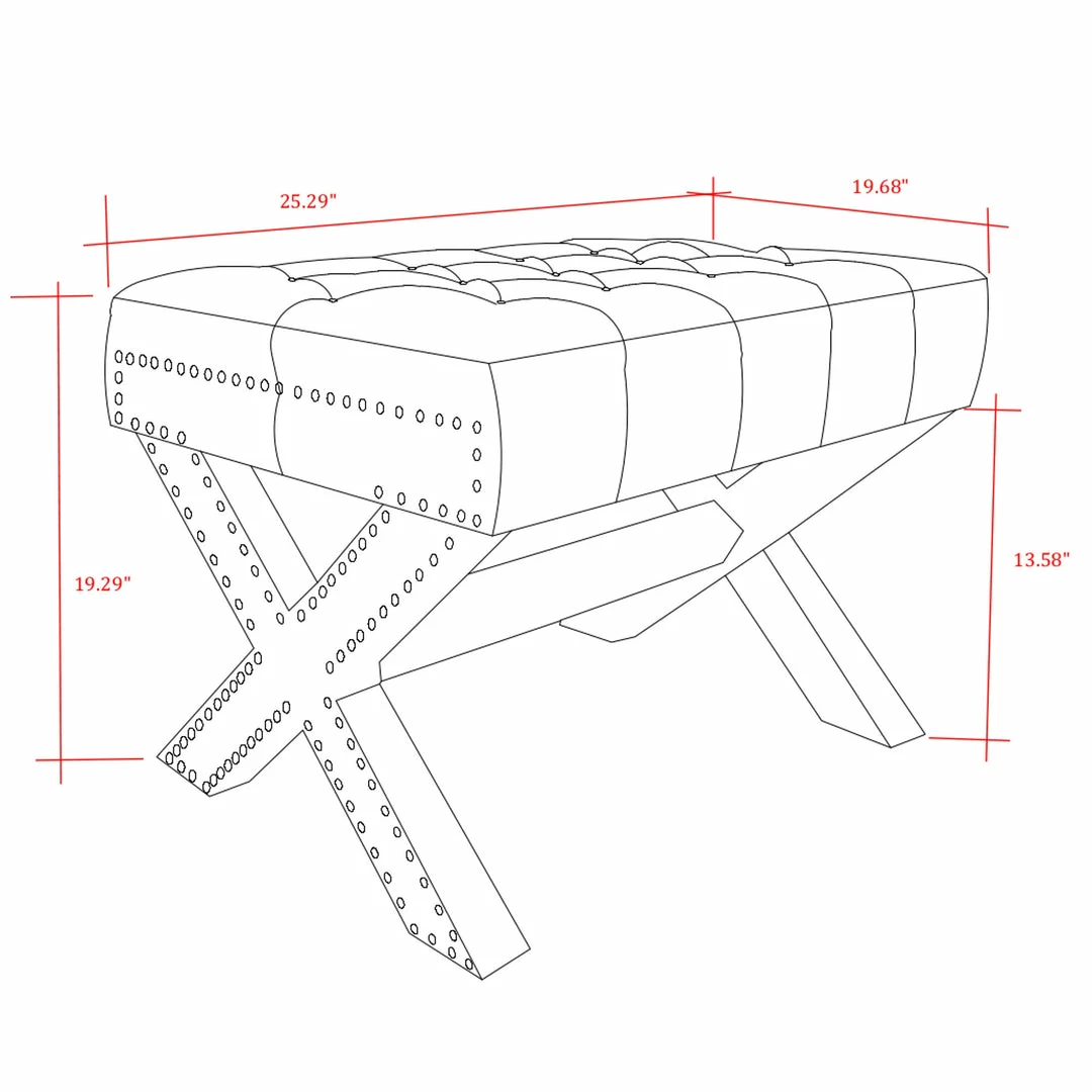 Inspired Home Emma Ottoman - Image 6