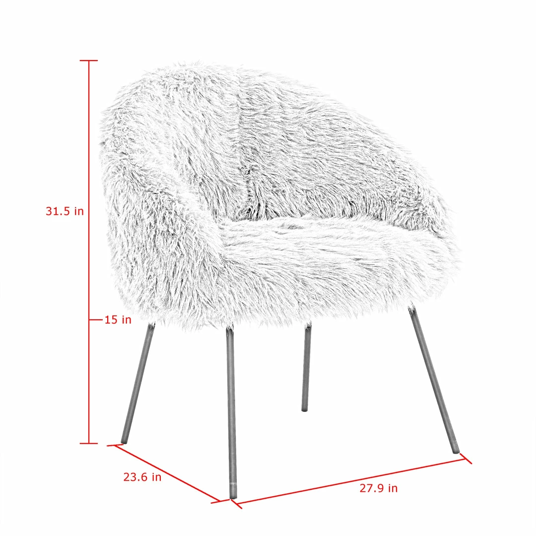 Inspired HomeAna Fur Chair - Image 6