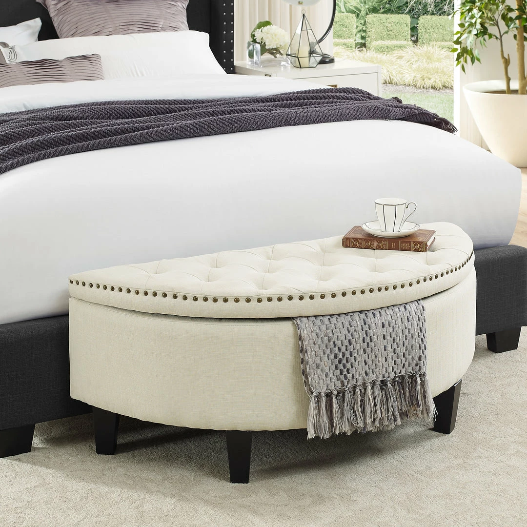 Inspired Home Leandra Storage Ottoman - Image 8